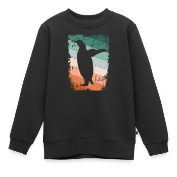 Pingouins - Sweat Premium enfant bio - noir - Devant - AI Model Kid Female (0cm)