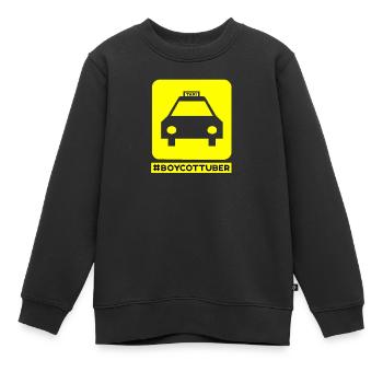 Taxi Boycott UBER - Sweat Premium enfant bio - noir - Devant - AI Model Kid Female (0cm)