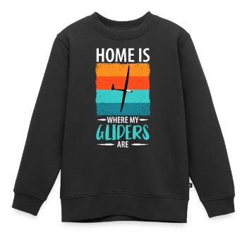 Planeurs Planeurs Planeurs Voler - Sweat Premium enfant bio - noir - Devant - AI Model Kid Female (0cm)