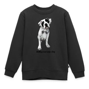 Bulldog - Kinder Premium Organic Sweatshirt - Schwarz - Vorne - AI Model Kid Female (0cm)