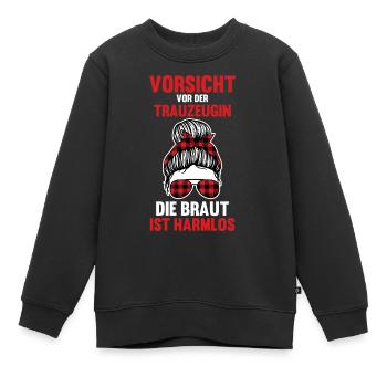 Trauzeugin - Kinder Premium Organic Sweatshirt - Schwarz - Vorne - AI Model Kid Female (0cm)