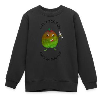 Un médecin par jour éloigne la pomme - Sweat Premium enfant bio - noir - Devant - AI Model Kid Female (0cm)