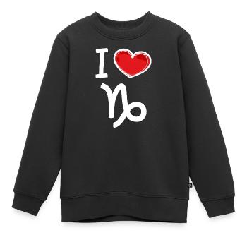 Horoscope Tides Capricorn Heart Statement - Kids Premium Organic Sweatshirt - black - Front - AI Model Kid Female (0cm)