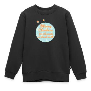 Weihnachtsgruß für globale Feierlichkeiten - Kinder Premium Organic Sweatshirt - Schwarz - Vorne - AI Model Kid Female (0cm)
