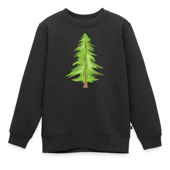 Arbre de Noël Arbres forestiers de Noël - Sweat Premium enfant bio - noir - Devant - AI Model Kid Female (0cm)