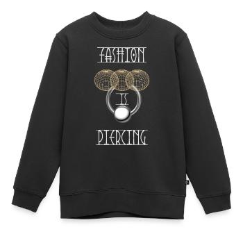 La mode est perçante - Sweat Premium enfant bio - noir - Devant - AI Model Kid Female (0cm)