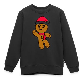 Lebkuchenmann - Kinder Premium Organic Sweatshirt - Schwarz - Vorne - AI Model Kid Female (0cm)