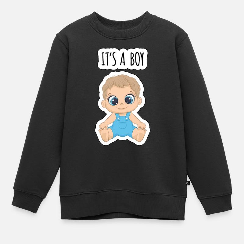 Es ist ein Junge - Kinder Premium Organic Sweatshirt - Schwarz