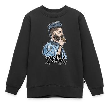 Rieser Grantler // Illustration - Kinder Premium Organic Sweatshirt - Schwarz - Vorne - AI Model Kid Female (0cm)