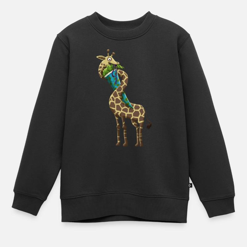 Giraffe school cone - Kids Premium Organic Sweatshirt - black