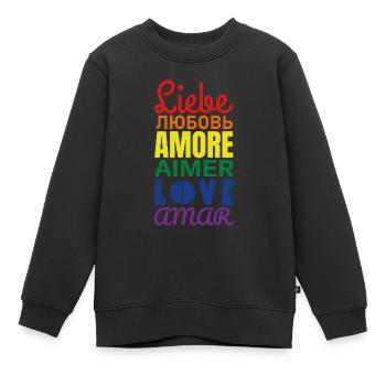 Amour - Sweat Premium enfant bio - noir - Devant - AI Model Kid Female (0cm)