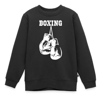 Weiße Boxhandschuhe - Kinder Premium Organic Sweatshirt - Schwarz - Vorne - AI Model Kid Female (0cm)