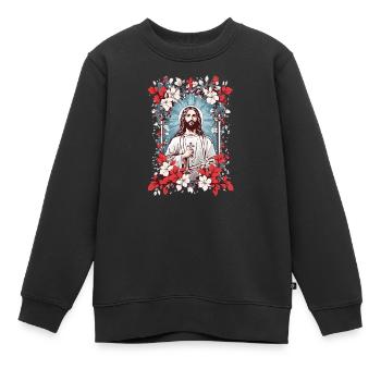 Jesus Christus - Kinder Premium Organic Sweatshirt - Schwarz - Vorne - AI Model Kid Female (0cm)