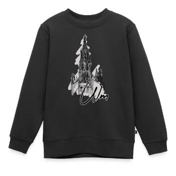 Ulm - Sweat Premium enfant bio - noir - Devant - AI Model Kid Female (0cm)