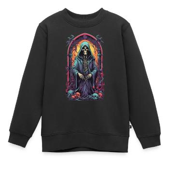 Gothic Grim Reaper Hexen Magier Kunstwerk - Kinder Premium Organic Sweatshirt - Schwarz - Vorne - AI Model Kid Female (0cm)