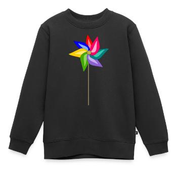 Windrad - Kinder Premium Organic Sweatshirt - Schwarz - Vorne - AI Model Kid Female (0cm)