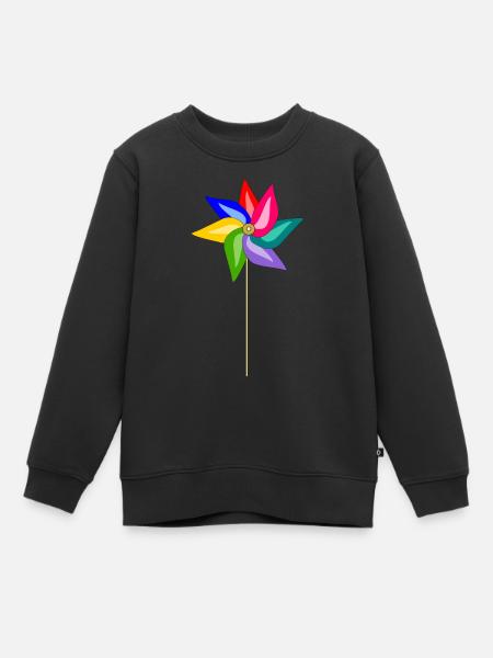 Windrad - Kinder Premium Organic Sweatshirt - Schwarz