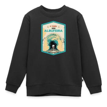 Illustration des Tunnels zum Strand von Albufeira - Kinder Premium Organic Sweatshirt - Schwarz - Vorne - AI Model Kid Female (0cm)