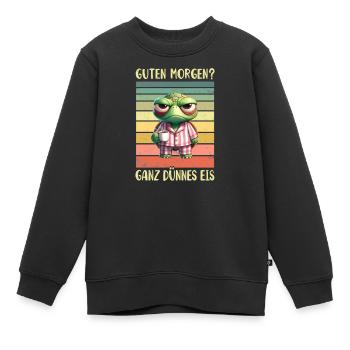 Schildkröte Morgenmuffel - Kinder Premium Organic Sweatshirt - Schwarz - Vorne - AI Model Kid Female (0cm)