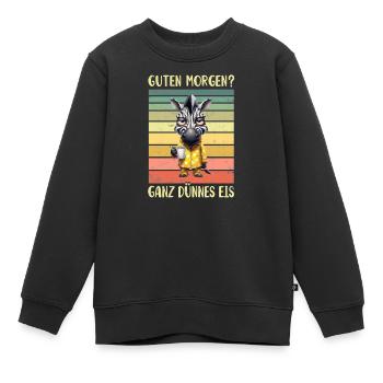 Zebra Morgenmuffel - Kinder Premium Organic Sweatshirt - Schwarz - Vorne - AI Model Kid Female (0cm)