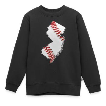 New Jersey (États-Unis) | Vrai baseball | Carte - Sweat Premium enfant bio - noir - Devant - AI Model Kid Female (0cm)