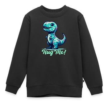 T-Rex Hug Me Cadeau Câlin - Sweat Premium enfant bio - noir - Devant - AI Model Kid Female (0cm)