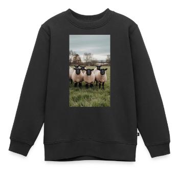 Schafe auf der Wiese - Kinder Premium Organic Sweatshirt - Schwarz - Vorne - AI Model Kid Female (0cm)