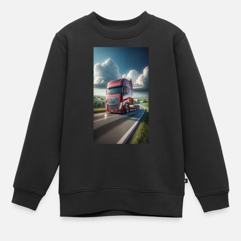Camion - Sweat Premium enfant bio - noir