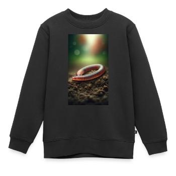 Regenwurm - Kinder Premium Organic Sweatshirt - Schwarz - Vorne - AI Model Kid Female (0cm)