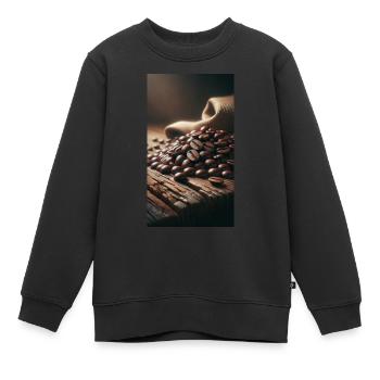 Grains de café - Sweat Premium enfant bio - noir - Devant - AI Model Kid Female (0cm)