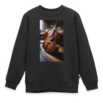 Akustische Gitarre - Kinder Premium Organic Sweatshirt - Schwarz - Vorne - AI Model Kid Female (0cm)