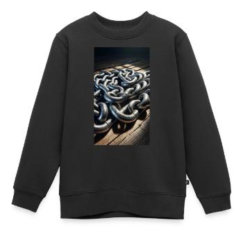 Kette - Kinder Premium Organic Sweatshirt - Schwarz - Vorne - AI Model Kid Female (0cm)