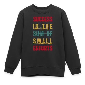 Success is the sum of small efforts QUOTES - Kids Premium Organic Sweatshirt - black - Front - AI Model Kid Female (0cm)