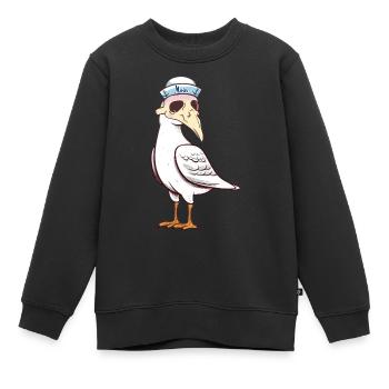 maritim Möwe Möwen Halloween Seefahrt - Kinder Premium Organic Sweatshirt - Schwarz - Vorne - AI Model Kid Female (0cm)
