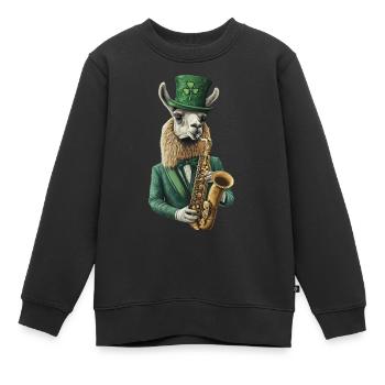 Lama - Kinder Premium Organic Sweatshirt - Schwarz - Vorne - AI Model Kid Female (0cm)