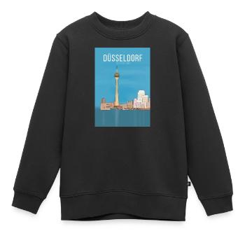 Düsseldorf - Sweat Premium enfant bio - noir - Devant - AI Model Kid Female (0cm)