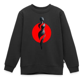 Wirbel Frau - Kinder Premium Organic Sweatshirt - Schwarz - Vorne - AI Model Kid Female (0cm)