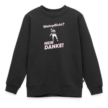 Wehrpflicht? Nein Danke! – Voice of Liberty - Kinder Premium Organic Sweatshirt - Schwarz - Vorne - AI Model Kid Female (0cm)
