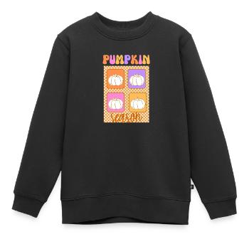 🎃 Pumpkin Season – Retro Style 🍂 - Kinder Premium Organic Sweatshirt - Schwarz - Vorne - AI Model Kid Female (0cm)