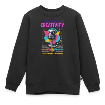 The power of creativity - Kids Premium Organic Sweatshirt - black - Front - AI Model Kid Female (0cm)