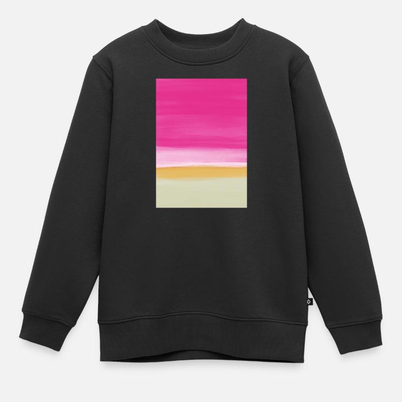 Line study pink yellow - Kids Premium Organic Sweatshirt - black