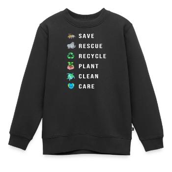 Changement climatique Environnement Protection de l’environnement - Sweat Premium enfant bio - noir - Devant - AI Model Kid Female (0cm)