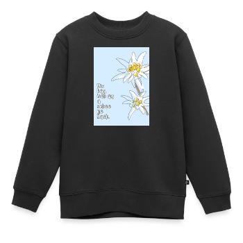 Edelweiß - Kinder Premium Organic Sweatshirt - Schwarz - Vorne - AI Model Kid Female (0cm)