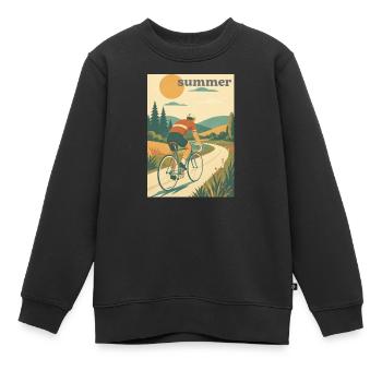 Die Fahrt — Goldener Pfad/Sommer - Kinder Premium Organic Sweatshirt - Schwarz - Vorne - AI Model Kid Female (0cm)