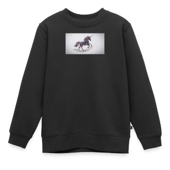 Glitzerndes Einhorn-Mosaik - Kinder Premium Organic Sweatshirt - Schwarz - Vorne - AI Model Kid Female (0cm)