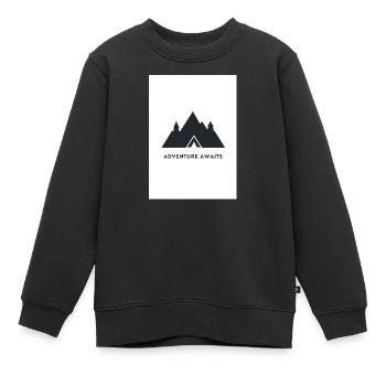 Adventure Awaits Berge Design - Kinder Premium Organic Sweatshirt - Schwarz - Vorne - AI Model Kid Female (0cm)