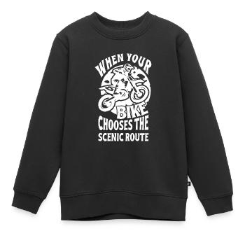 Dirtbike Rider Chooses Scenic Route MX Motocross - Kids Premium Organic Sweatshirt - black - Front - AI Model Kid Female (0cm)