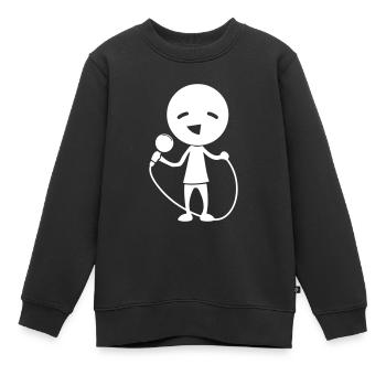 Singer with microphone - Kids Premium Organic Sweatshirt - black - Front - AI Model Kid Female (0cm)