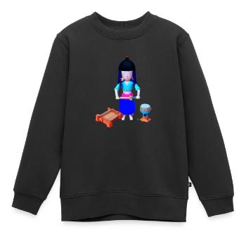 LUSTIG 2 - Kinder Premium Organic Sweatshirt - Schwarz - Vorne - AI Model Kid Female (0cm)
