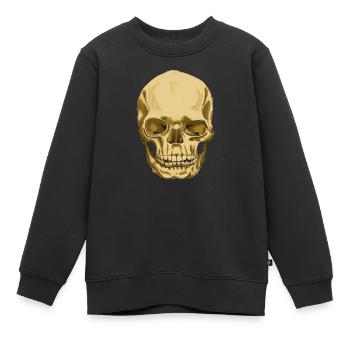 Skull - Kids Premium Organic Sweatshirt - black - Front - AI Model Kid Female (0cm)